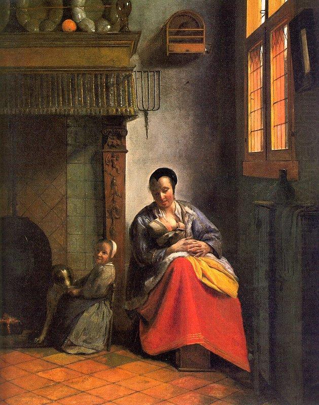 Pieter de Hooch Woman Nursing an Infant china oil painting image